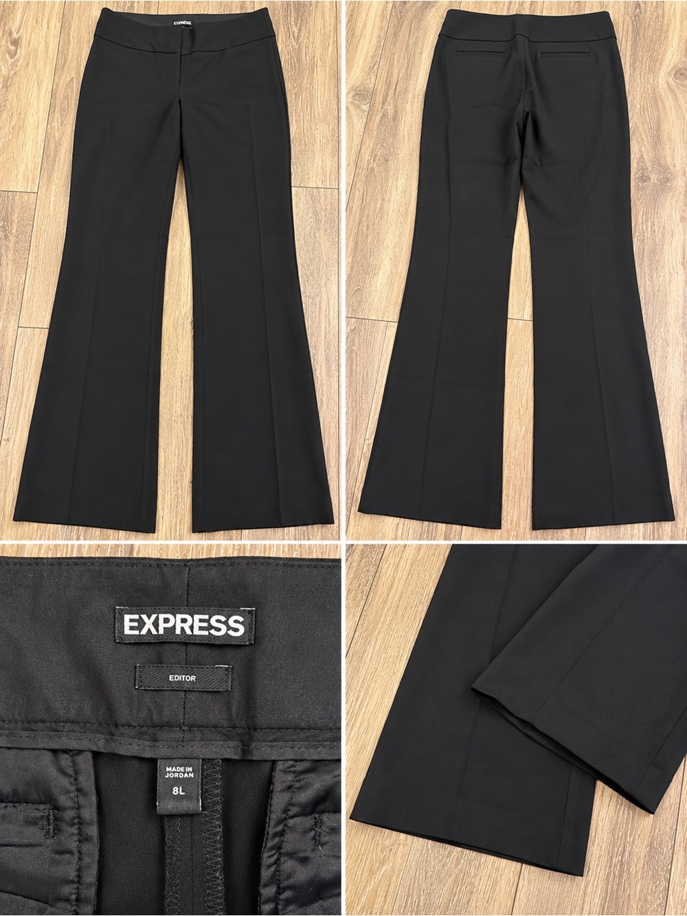 Express Editor Black Dress Pants Size 8L Long 34” Inseam